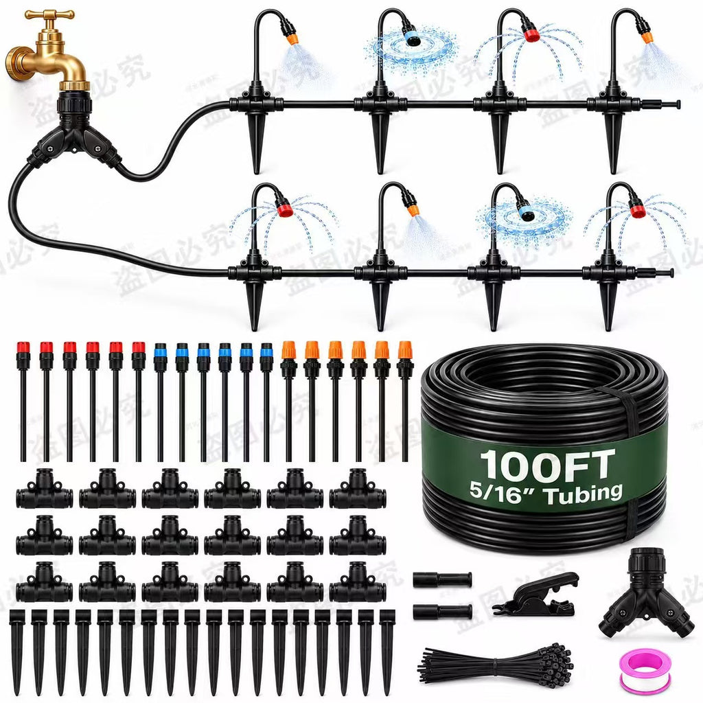 100FT Drip Irrigation System Kit for Vegetable & Garden