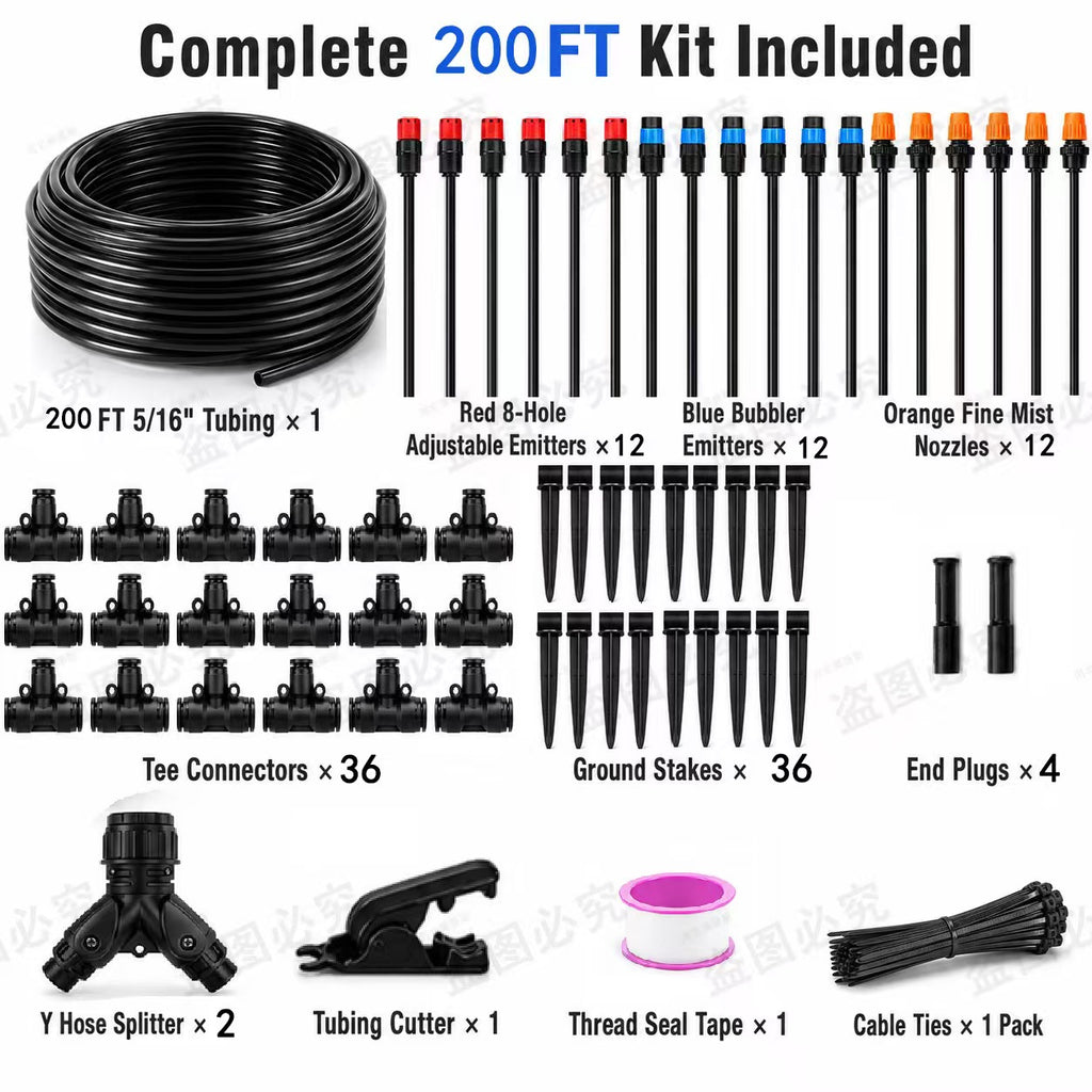 100FT Drip Irrigation System Kit for Vegetable & Garden