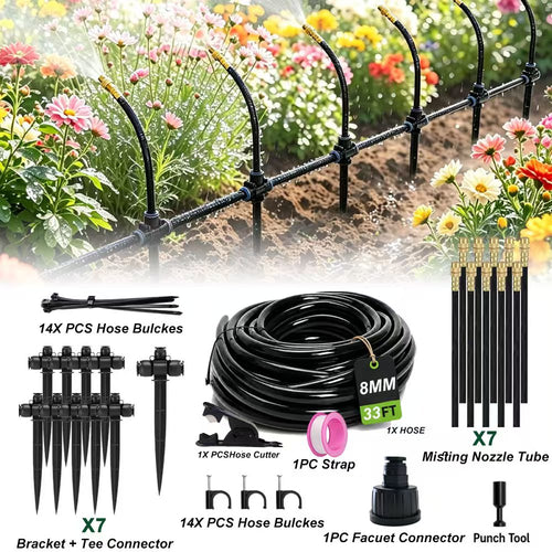 Metal Nozzle Drip Irrigation Kit for Balcony & Outdoor Use