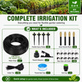 Complete 5M Brass Nozzle Drip Irrigation Kit for Raised Beds & Garden Borders – Quick Setup, Flexible Spray Stakes, Leak-Proof PE Tubing System